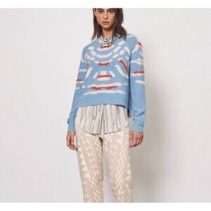 Raquel Allegra Zuri Sweater Blue Pullover Cotton Blend Size 3 US Large Women's